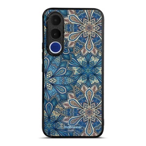 Lesklý kryt na mobil Vivo V70 FE - Mobiwear Glossy G038G, modré mandala květy