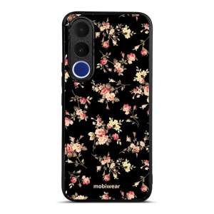 Lesklý kryt na mobil Vivo V70 FE - Mobiwear Glossy G039G, květy na černé