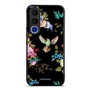 Lesklý kryt na mobil Vivo V70 FE - Mobiwear Glossy G041G, ptáček a květy