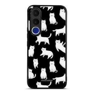 Lesklý kryt na mobil Vivo V70 FE - Mobiwear Glossy G163G, bílé kočky