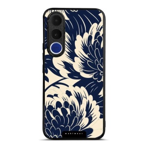 Lesklý kryt na mobil Vivo V70 FE - Mobiwear Glossy GA40G, modré a béžové květy
