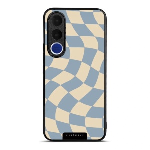 Lesklý kryt na mobil Vivo V70 FE - Mobiwear Glossy GA59G, modrá a béžová šachovnice