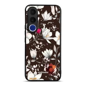 Lesklý kryt na mobil Vivo V70 FE - Mobiwear Glossy GP72G, květy na hnědé