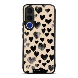 Lesklý kryt na mobil Vivo V70 FE - Mobiwear Glossy GA51G, černá srdíčka