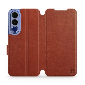 Flip pouzdro na mobil Vivo V70 FE - Mobiwear hnědé a oranžové