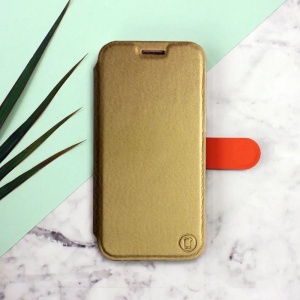 Flip pouzdro na mobil Vivo V70 FE - Mobiwear zlatavé a oranžové