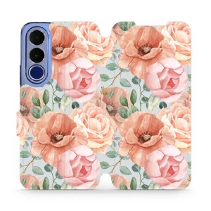 Flip pouzdro na mobil Vivo V70 FE - Mobiwear MP02S, pastelové květy