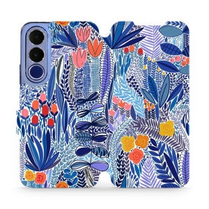 Flip pouzdro na mobil Vivo V70 FE - Mobiwear MP03P, modrá květena