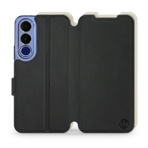 Flip pouzdro Mobiwear Semiš na mobil Vivo V70 FE - zelené & béžové