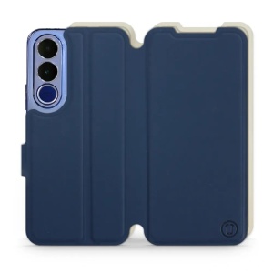 Flip pouzdro Mobiwear Semiš na mobil Vivo V70 FE - černé & béžové