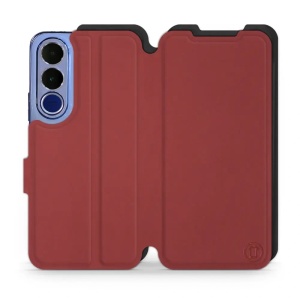 Flip pouzdro Mobiwear Semiš na mobil Vivo V70 FE - bordové & černé