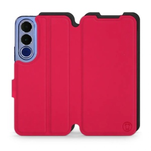 Flip pouzdro Mobiwear Semiš na mobil Vivo V70 FE - rudé & černé
