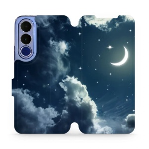 Flip pouzdro na mobil Vivo V70 FE - Mobiwear V145P, noční obloha s měsícem
