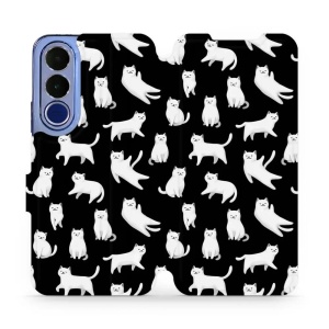 Flip pouzdro na mobil Vivo V70 FE - Mobiwear V163S, bílé kočičky