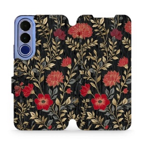 Flip pouzdro na mobil Vivo V70 FE - Mobiwear V172S, červená kvítka