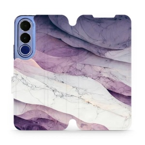 Flip pouzdro na mobil Vivo V70 FE - Mobiwear VP31S, bílý a fialový mramor