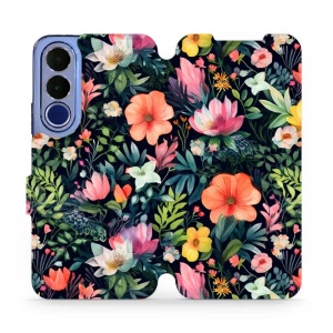 Flip pouzdro na mobil Vivo V70 FE - Mobiwear VP48S, pestré kvítky