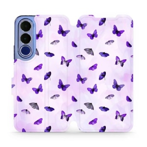 Flip pouzdro na mobil Vivo V70 FE - Mobiwear VP76S, fialoví motýlci
