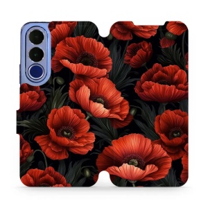 Flip pouzdro na mobil Vivo V70 FE - Mobiwear VP45S, temné červené květy