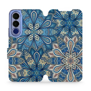 Flip pouzdro na mobil Vivo V70 FE - Mobiwear V108P, modré mandala květy