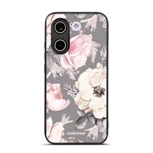 Lesklý kryt na mobil Xiaomi POCO X8 Pro - Mobiwear Glossy G034G, květy na šedém pozadí
