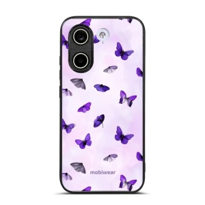Lesklý kryt na mobil Xiaomi POCO X8 Pro - Mobiwear Glossy GP77G, fialoví motýlci