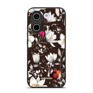 Lesklý kryt na mobil Xiaomi POCO X8 Pro - Mobiwear Glossy GP72G, květy na hnědé
