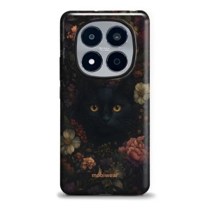Odolný kryt na mobil Xiaomi Redmi Note 15 Pro 5G - Mobiwear Elite Pro E161E, temná kočka - VÝPRODEJ