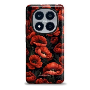 Odolný kryt na mobil Xiaomi Redmi Note 15 Pro 5G - Mobiwear Elite Pro EP45E, temné červené květy