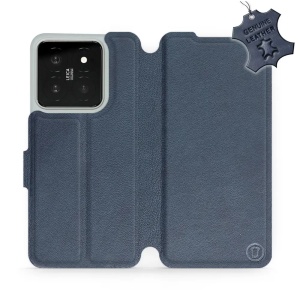 Kožené flip pouzdro Mobiwear - Xiaomi 14 - Modré