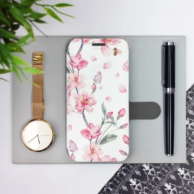 Flipové pouzdro Mobiwear - Samsung Galaxy S23 FE - M124S Růžové květy