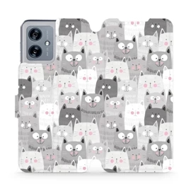 Flipové pouzdro Mobiwear - Motorola Moto G54 5G / Moto G54 5G Power Edition - M099P Kočičky