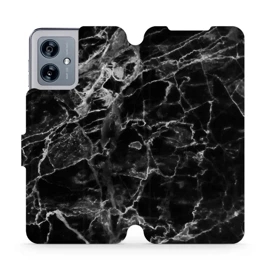 Flipové pouzdro Mobiwear - Motorola Moto G54 5G / Moto G54 5G Power Edition - V056P Černý mramor