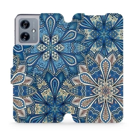 Flipové pouzdro Mobiwear - Motorola Moto G54 5G / Moto G54 5G Power Edition - V108P Modré mandala květy