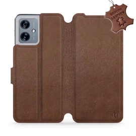 Kožené flip pouzdro Mobiwear - Motorola Moto G54 5G / Moto G54 5G Power Edition - Hnědé
