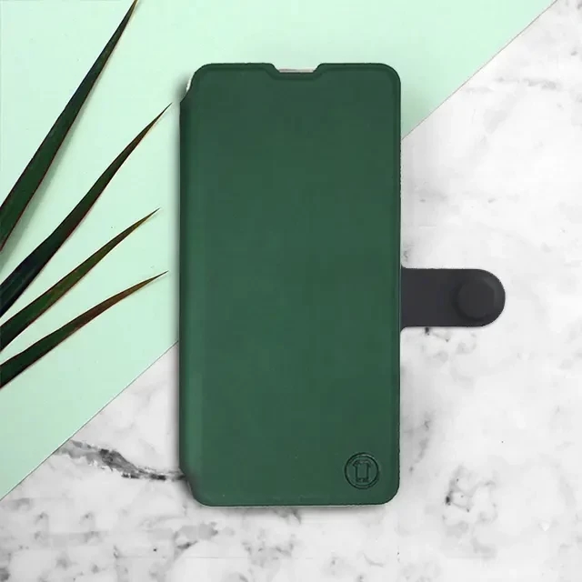 Flipové pouzdro Mobiwear Semiš - Motorola Moto G54 5G / Moto G54 5G Power Edition - Zelené & Černé