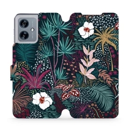 Flipové pouzdro Mobiwear - Motorola Moto G54 5G / Moto G54 5G Power Edition - VP13S Temná flóra