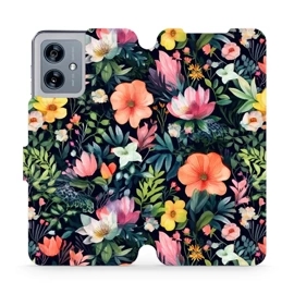 Flipové pouzdro Mobiwear - Motorola Moto G54 5G / Moto G54 5G Power Edition - VP48S Pestré kvítky