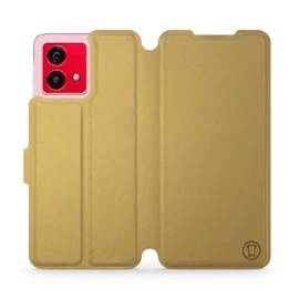 Flipové pouzdro Mobiwear - Motorola Moto G84 5G - Zlatavé a šedé