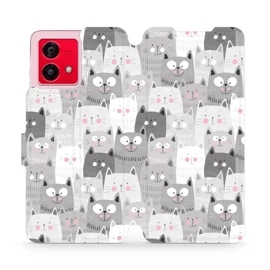Flipové pouzdro Mobiwear - Motorola Moto G84 5G - M099P Kočičky