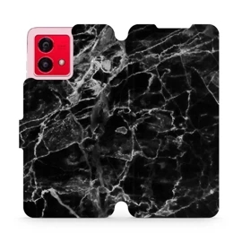 Knížkové flip pouzdro Mobiwear - Motorola Moto G84 5G - V056P Černý mramor - VÝPRODEJ