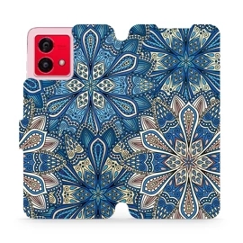 Flipové pouzdro Mobiwear - Motorola Moto G84 5G - V108P Modré mandala květy