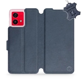 Kožené flip pouzdro Mobiwear - Motorola Moto G84 5G - Modré