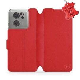 Kožené flip pouzdro Mobiwear - Xiaomi 13T / 13T Pro - Červené