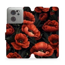Flipové pouzdro Mobiwear - Xiaomi 13T / 13T Pro - VP45S Temné červené květy