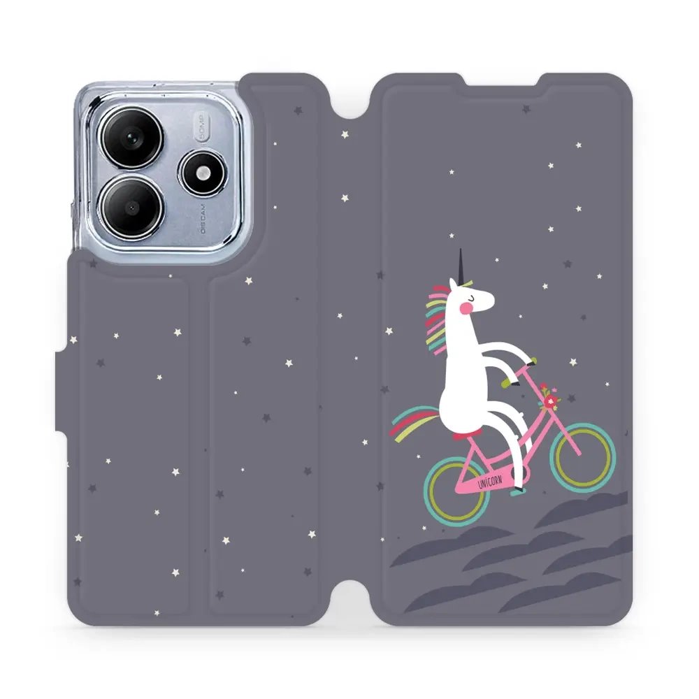 Flipové pouzdro Mobiwear - Xiaomi Redmi Note 14 5G - V024P Jednorožec na kole