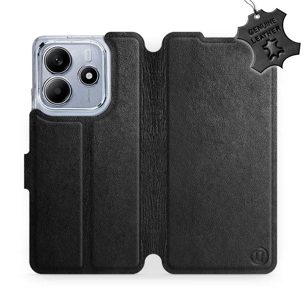 Kožené flip pouzdro Mobiwear - Xiaomi Redmi Note 14 5G - Černé - VÝPRODEJ
