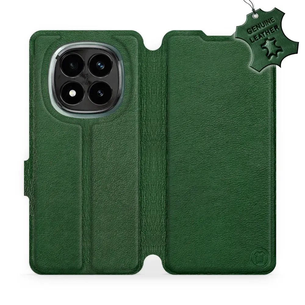 Kožené flip pouzdro Mobiwear - Xiaomi Redmi Note 14 Pro Plus 5G - Zelené