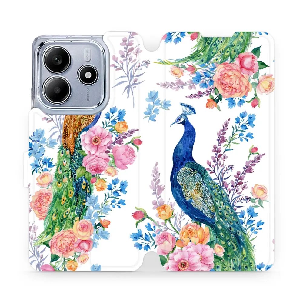 Flipové pouzdro Mobiwear - Xiaomi Redmi Note 14 5G - MX08S Pávi