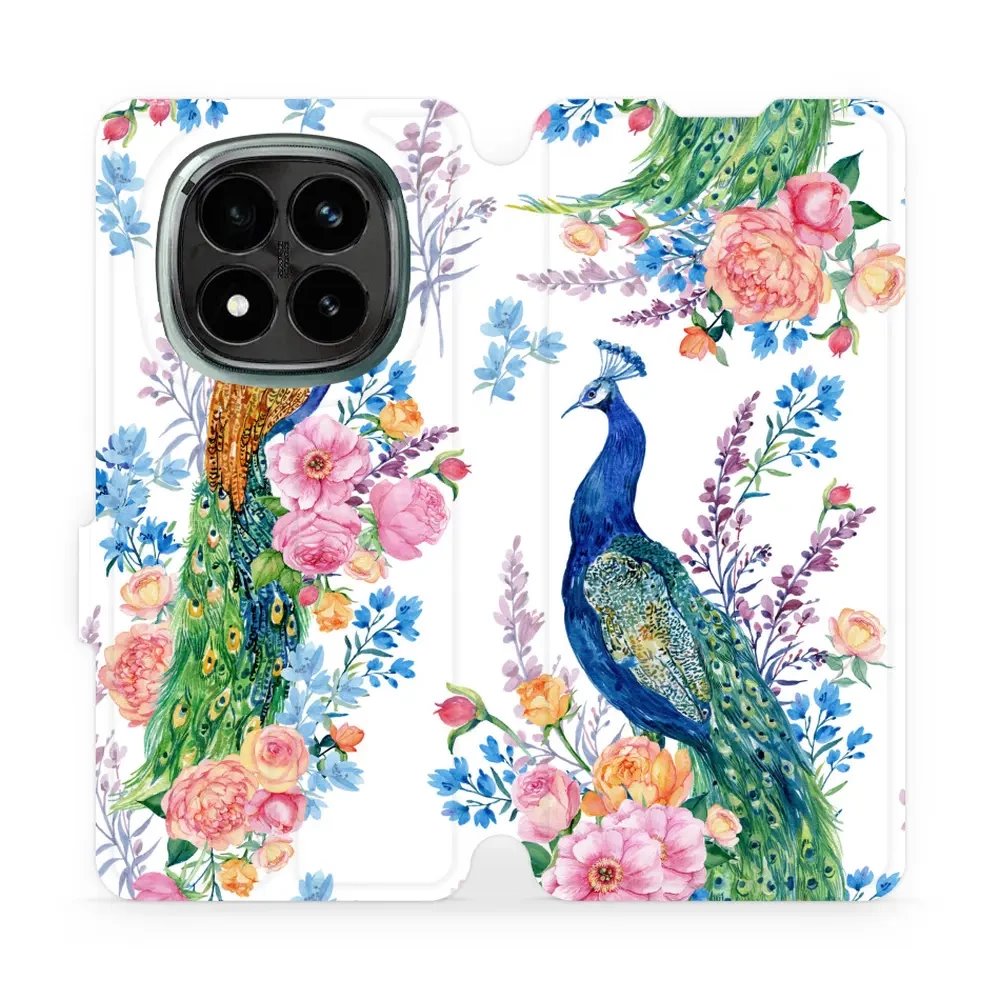 Flipové pouzdro Mobiwear - Xiaomi Redmi Note 14 Pro Plus 5G - MX08S Pávi